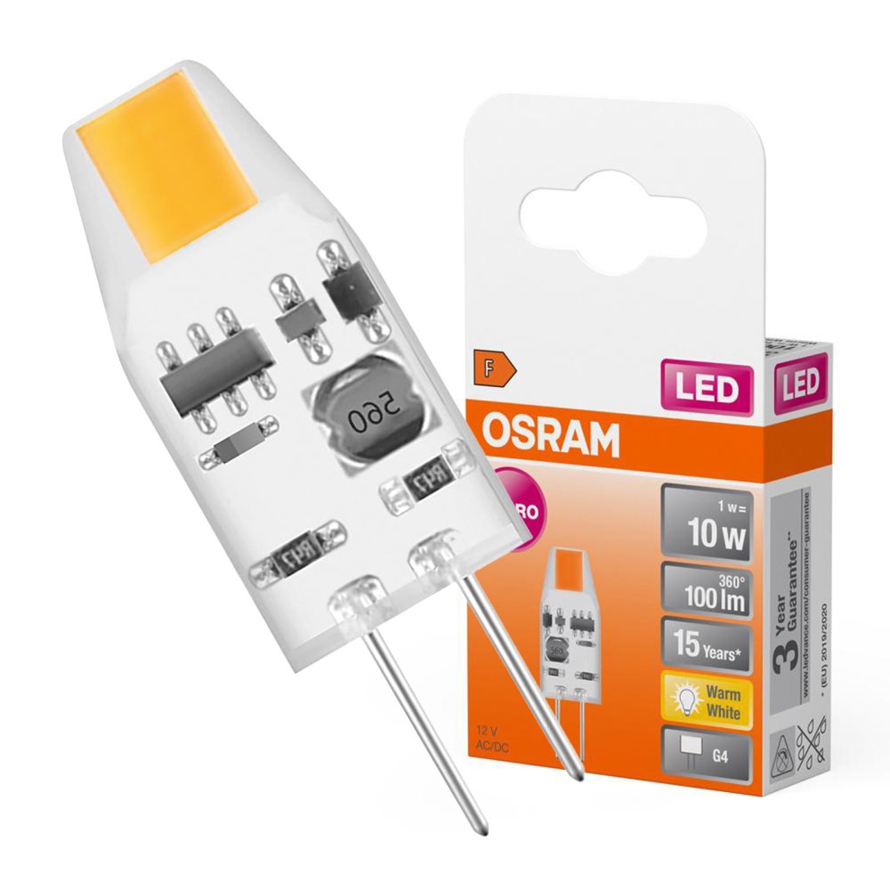 LED žiarovka G4 1W = 10W 100lm 2700K Warm 12V 300° LED PIN Osram