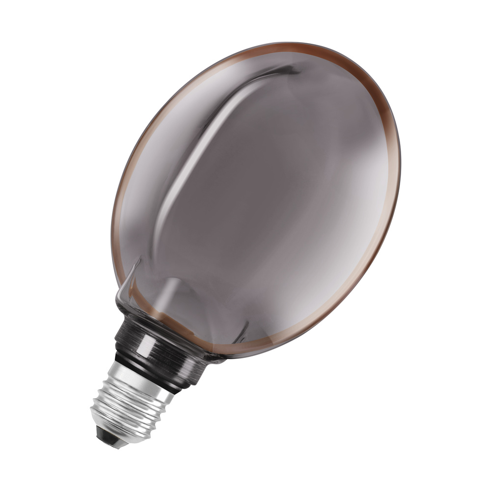 E-shop Dekoratívna LED žiarovka G130 guľa E27 4W = 12W 110lm 1800K teplá 330° dymová filament stmievateľná vintage 1906 Osram