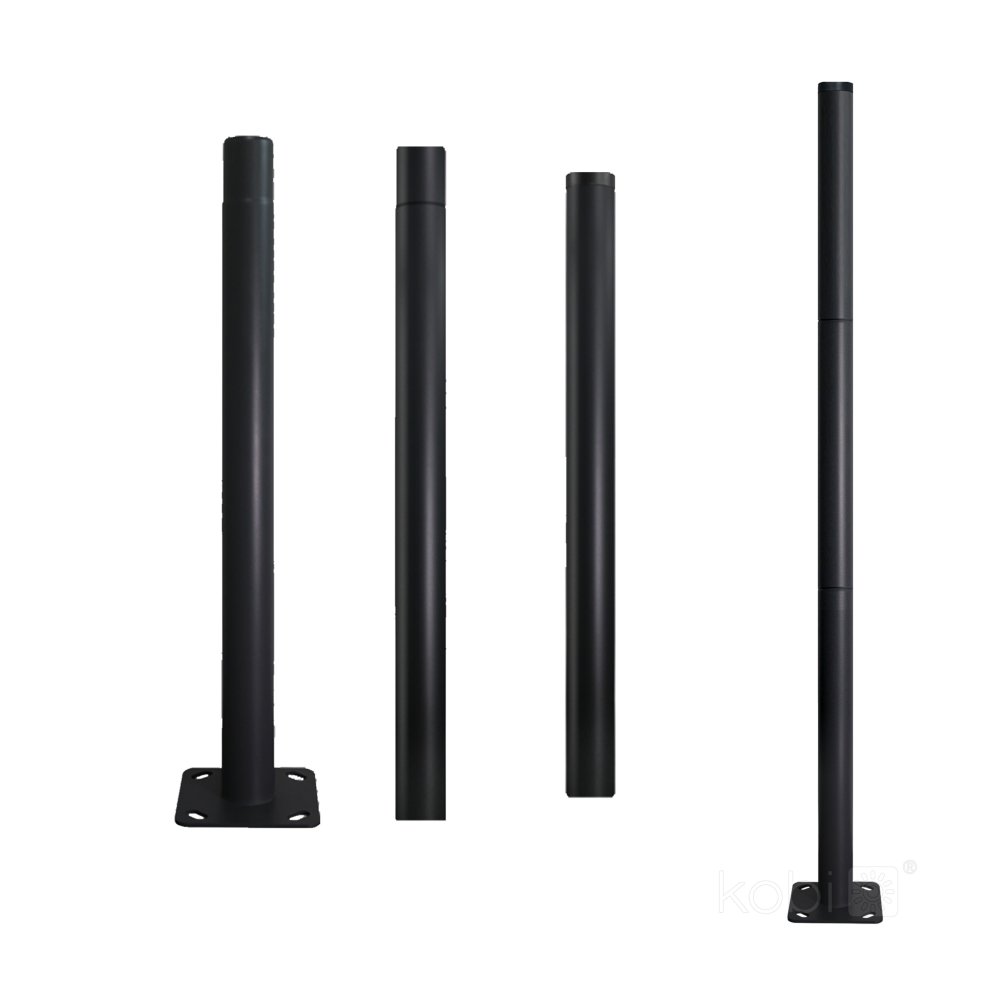 E-shop Základný skladací stĺpik na pouličné lampy 3m 60mm čierny Kobi