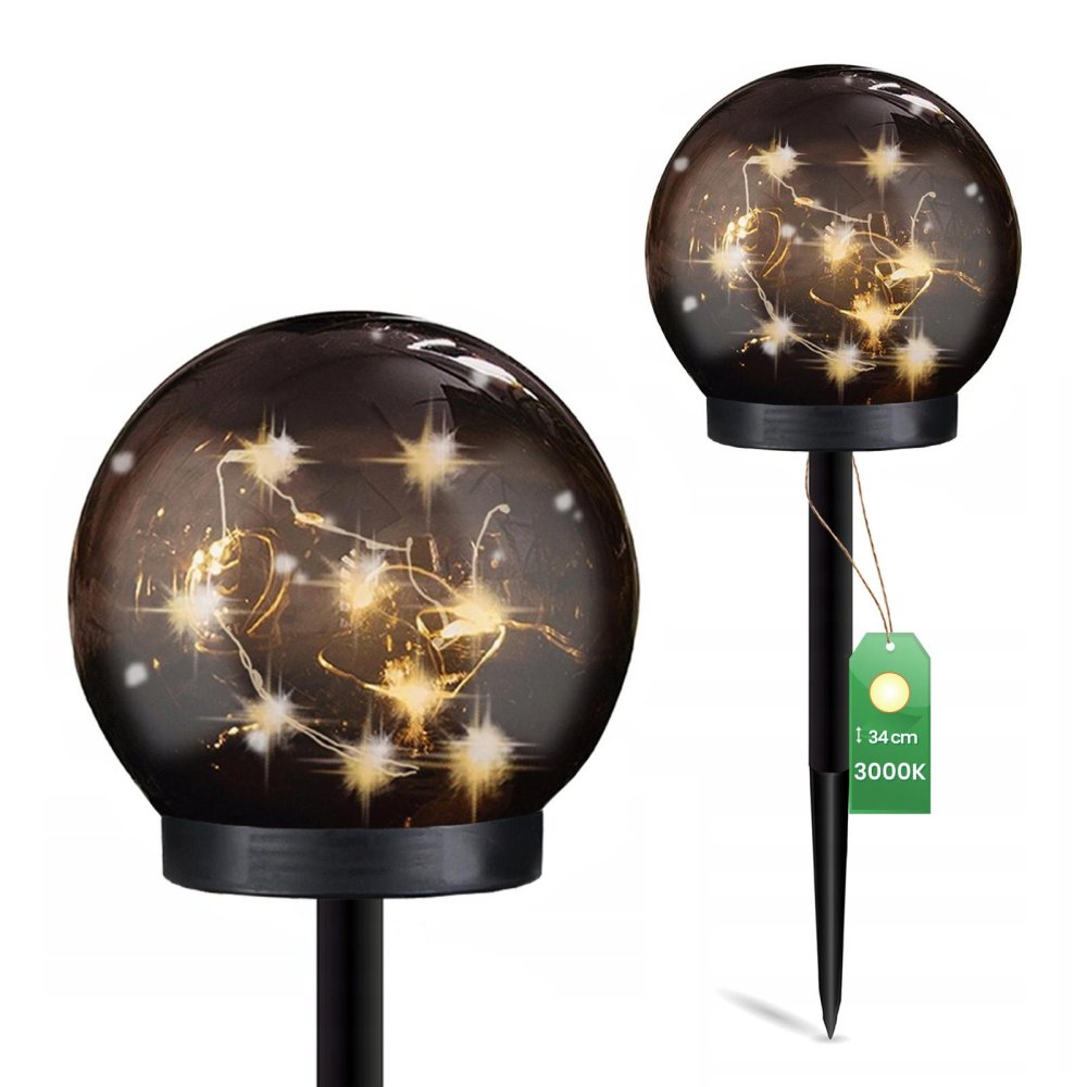 E-shop LED solárne záhradné svietidlo 3000K IP44 10cm poháňaná dekoratívna guľa GLORIS LUMILED
