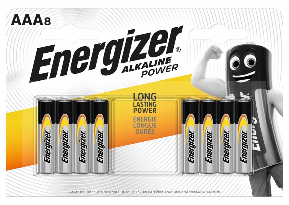 Alkalické batérie ENERGIZER AAA LR03 MN2400 1,5V Blister 8ks
