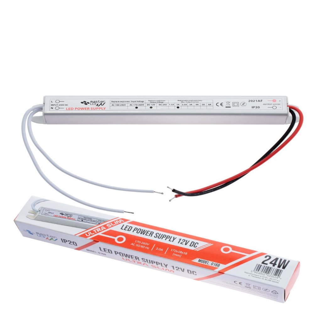 Napájací zdroj LED pásu 2A 24W 12V DC SLIM nábytkový zdroj