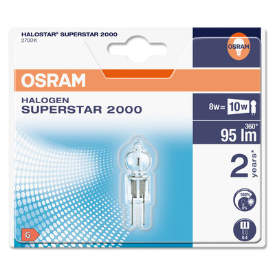 2x LED halogénová žiarovka G4 8W = 10W 95lm 2700K Warm 100CRI 360° 12V OSRAM HALOSTAR Stmievateľná