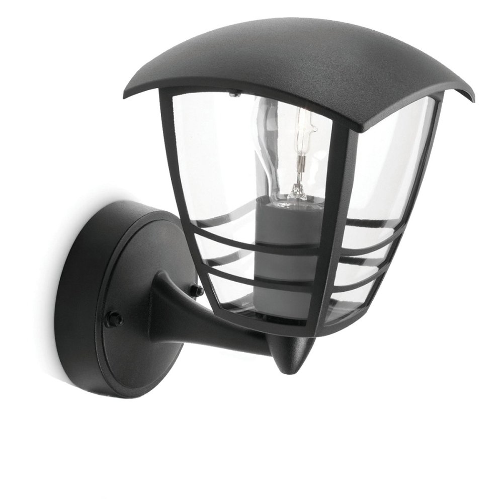 CREEK myGarden E27 IP44 LED fasádne nástenné svietidlo čierne PHILIPS
