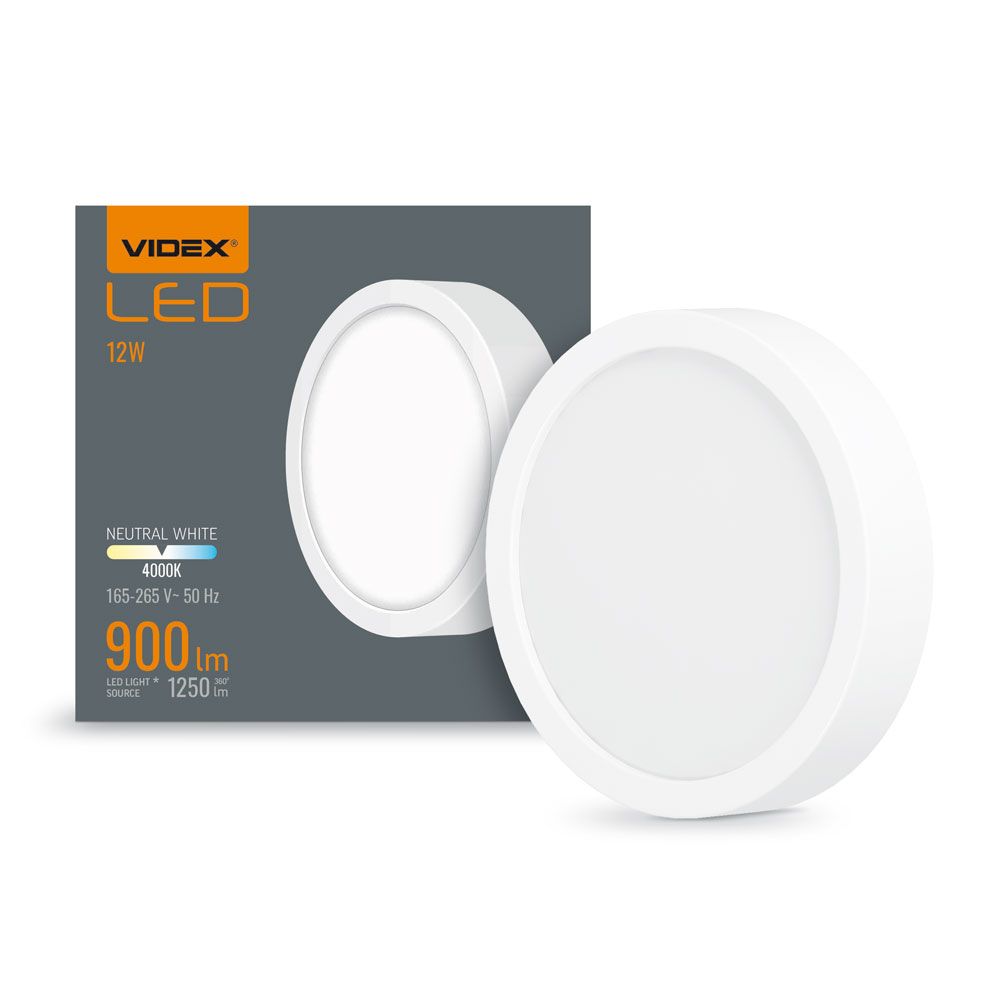 LED panel pre povrchovú montáž Plafond 12W 1250lm 4000K neutrálna biela Videx