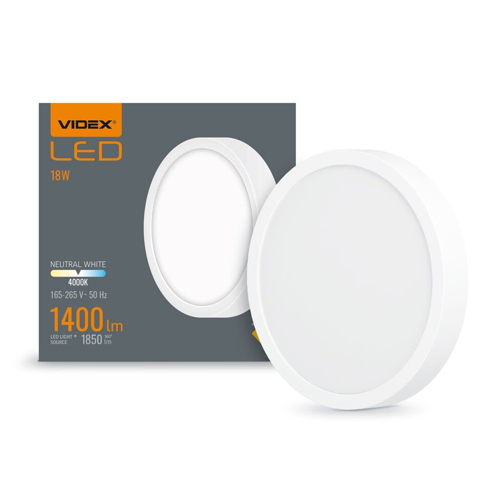 LED panel pre povrchovú montáž Plafond 18W 1850lm 4000K neutrálna biela Videx