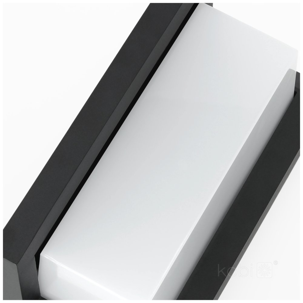 E-shop LENTERO 12W 4000K LED fasádne nástenné svietidlo so senzorom pohybu IP54 čierne KOBI