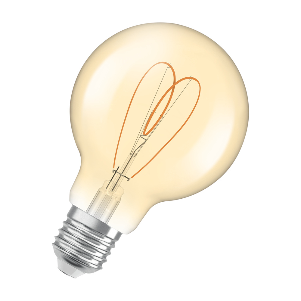 Dekoratívna LED žiarovka G80 E27 4,9W = 40W 470lm 2200K teplá CRI90 300° jantárová stmievateľná Vintage 1906 Osram