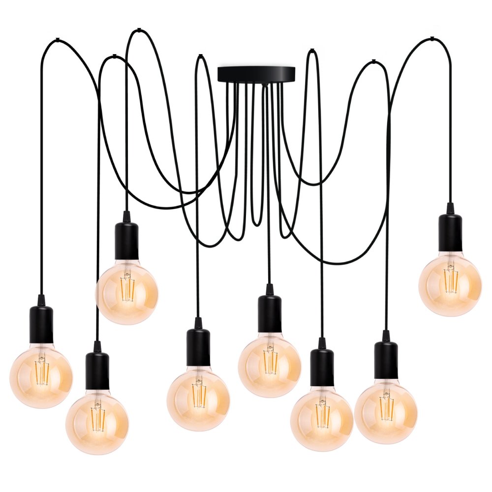 E-shop Závesná stropná lampa ARANE pavúk 8 ramien pre LED 8x E27 LUMILED