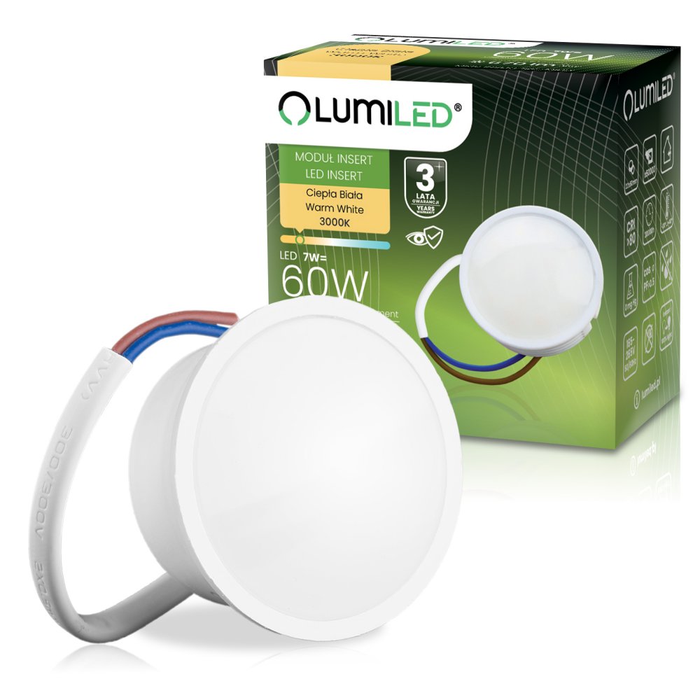 LED žiarovkový modul INSERT reflektor 7W = 60W 670lm 3000K teplá 120° LUMILED