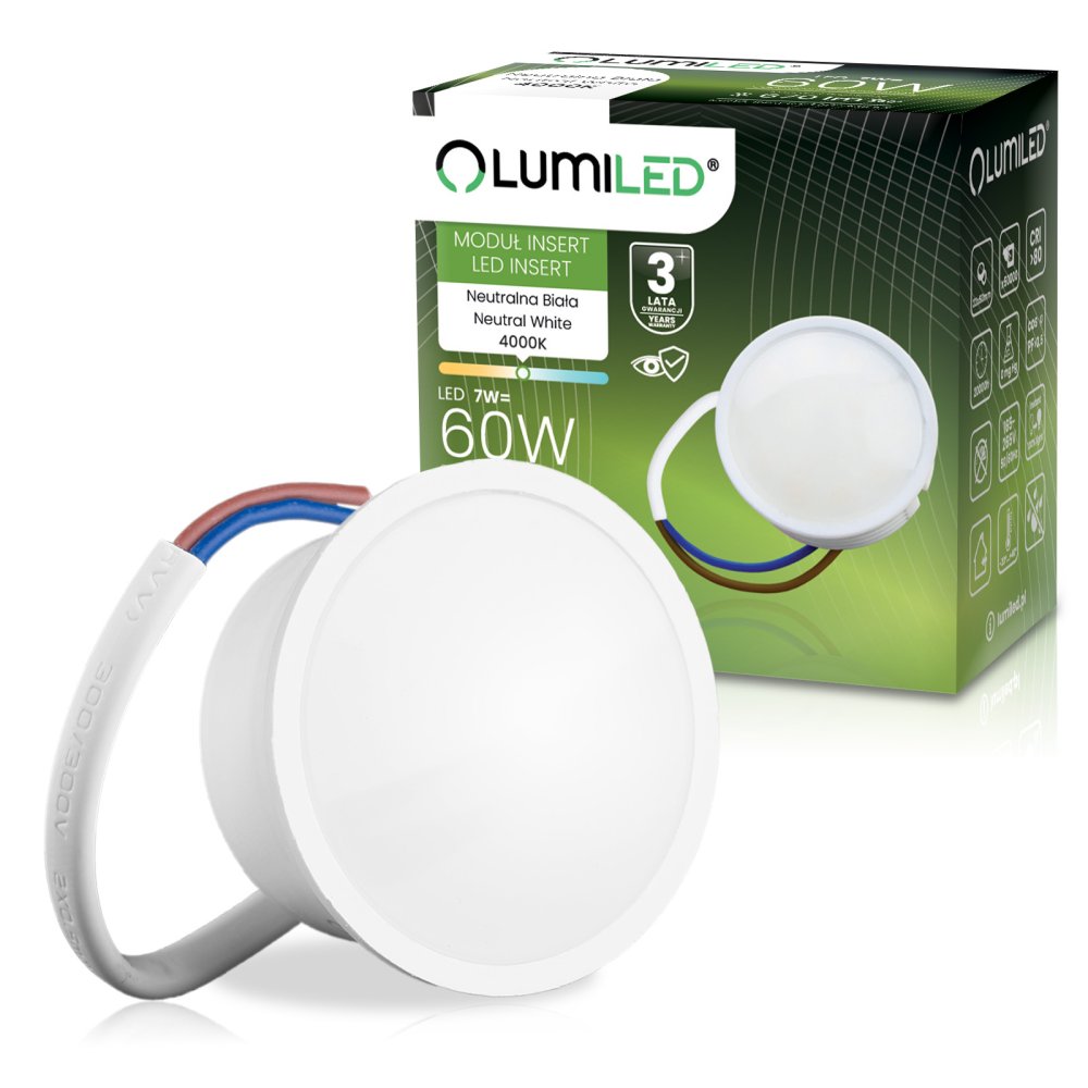 Vložená LED žiarovka modul INSERT reflektor 7W = 60W 670lm 4000K neutrálna 120° LUMILED