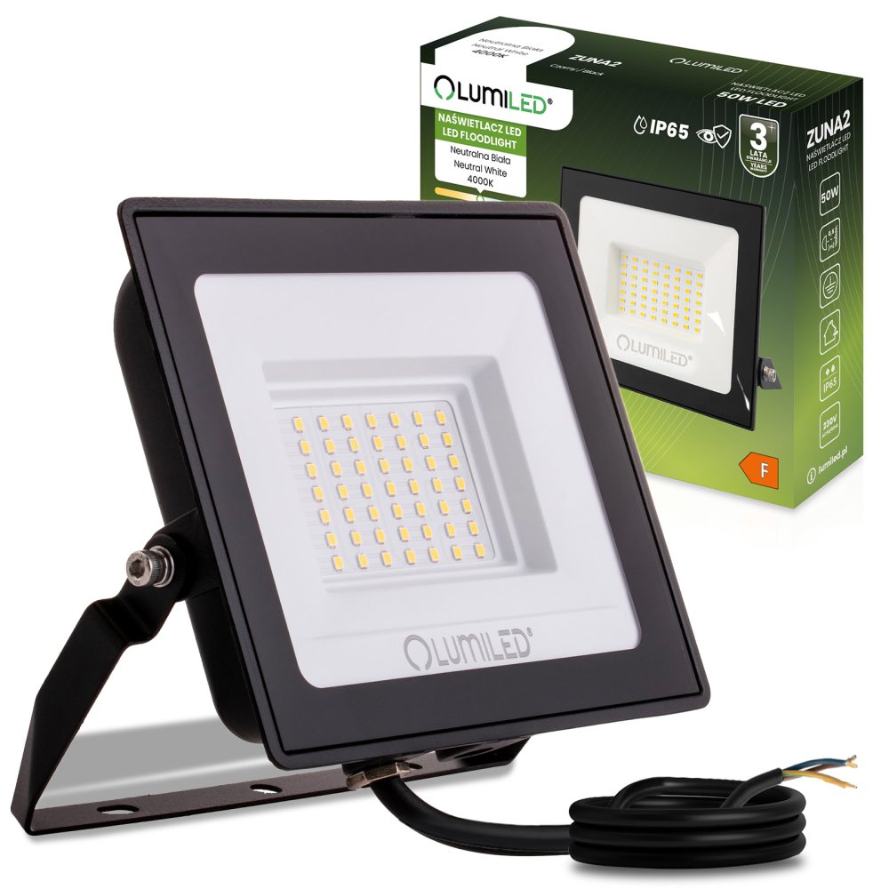 LED reflektor ZUNA2 50W 4500lm 4000K IP65 Black LUMILED